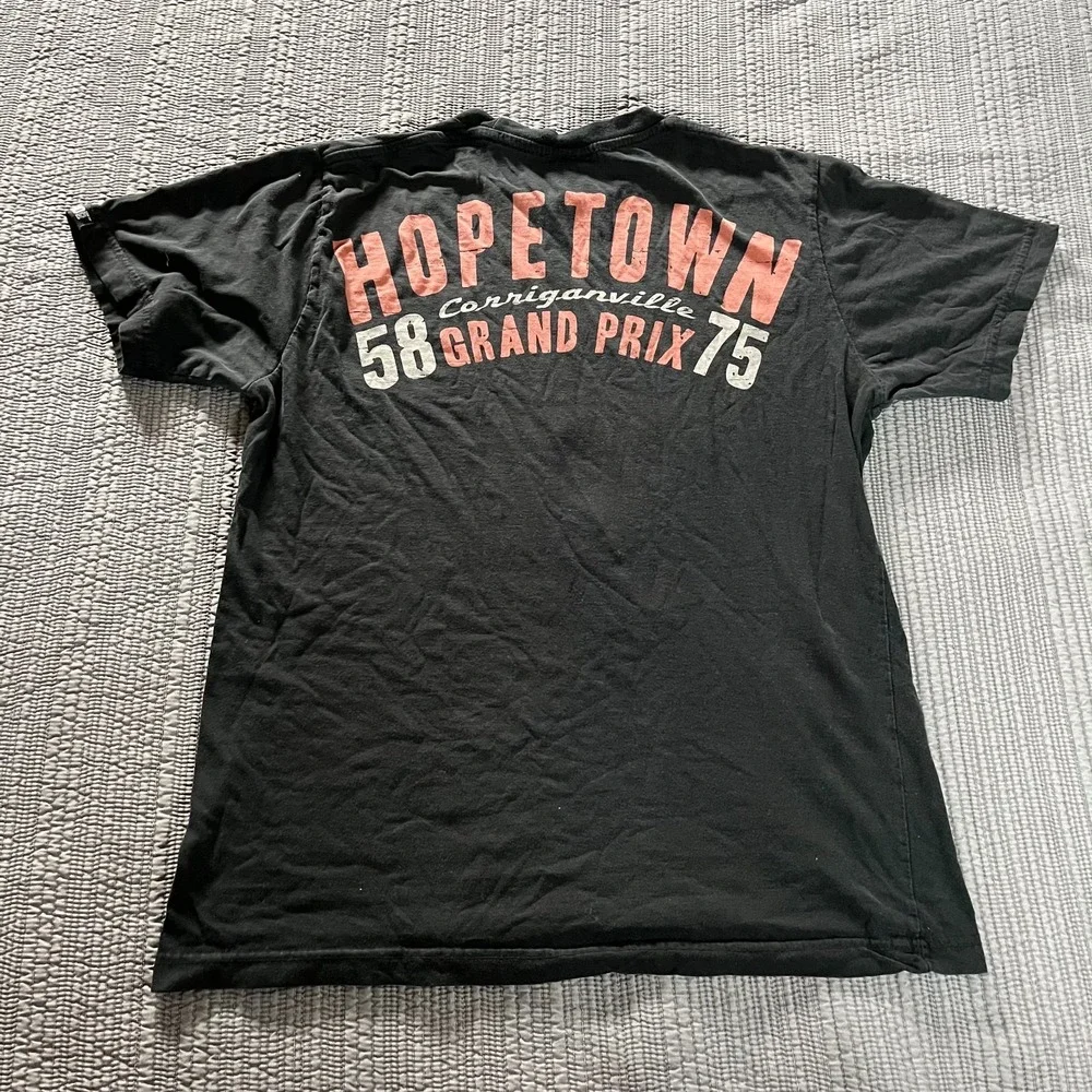 Vintage 90s Elrod‎ Racing Hopetown Grand Prix T-Shirt Black Men's Large Moto